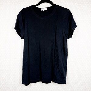Rag & Bone Black Short Sleeve Organic Pima Cotton Tee